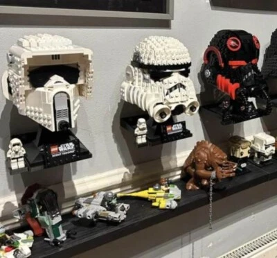 Mini Figure & Lego Helmet Collection Bracket/Wall Mount, Star Wars, DC, Marvel