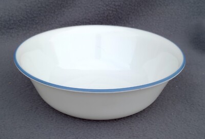 Corelle Corning - Blue Rim - Soup / Cereal / Ice Cream Bowl 6 1/2'' Diameter