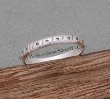 Solid 925 Sterling Silver Plain Band Rings Handmade Hammered Rings Band Rings