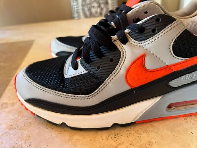 nike air max 90 trainers black radiant red white wolf grey