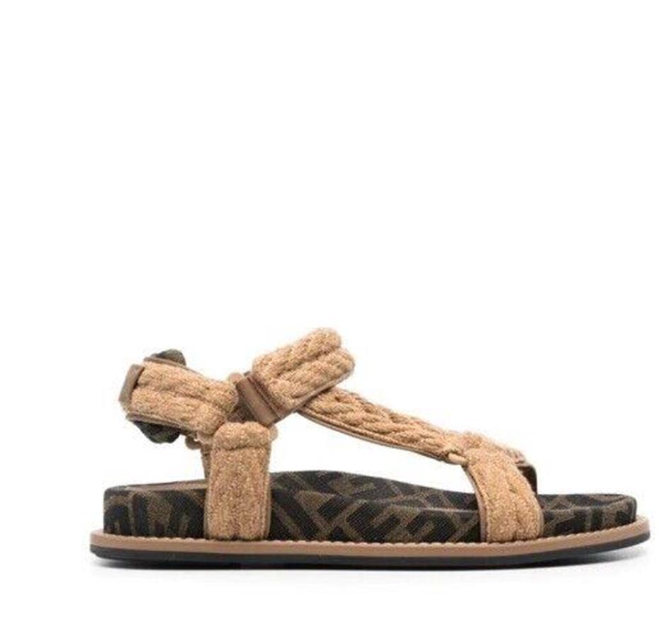 FENDI Feel Rope Sport FF Fendissima Logo Flat Gladiator Dad FENDI Feel Rope Sport FF Fendissima Logo Flat Gladiator Dad