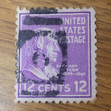 1938 Presidential Series U.S. Postage Stamp 12 Cent Zachary Taylor Scott #817