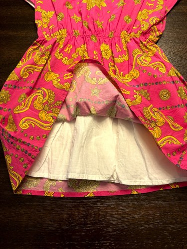 Versace Kleinkind Mädchen rosa Barock Druck Flügelärmel Minikleid Gr. 4T/4A - Bild 5 von 16