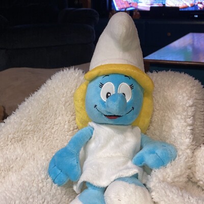 11'' Official SMURFETTE The Smurfs 2011 Plush PEYO Cartoon Figure GIRL Blonde