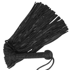 Black Leather Flogger 100 Thick Tails Heavy  Thuddy Impact Horse Whip