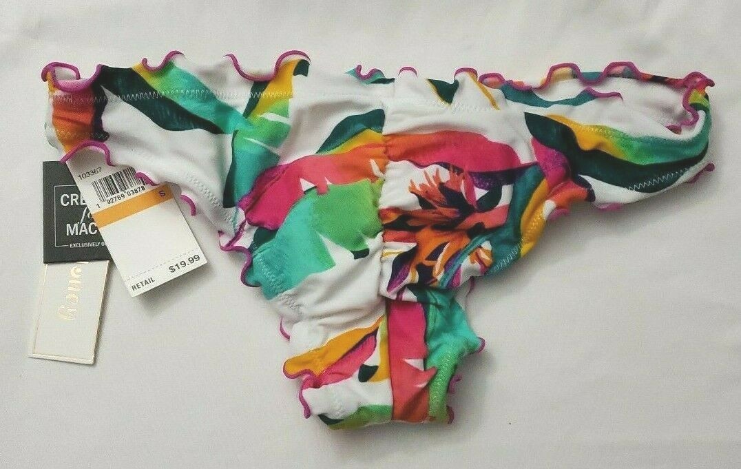 I♡Hawaii Hula Honey Women's Floral Printed Cheeky Hipster Bikini Bottom