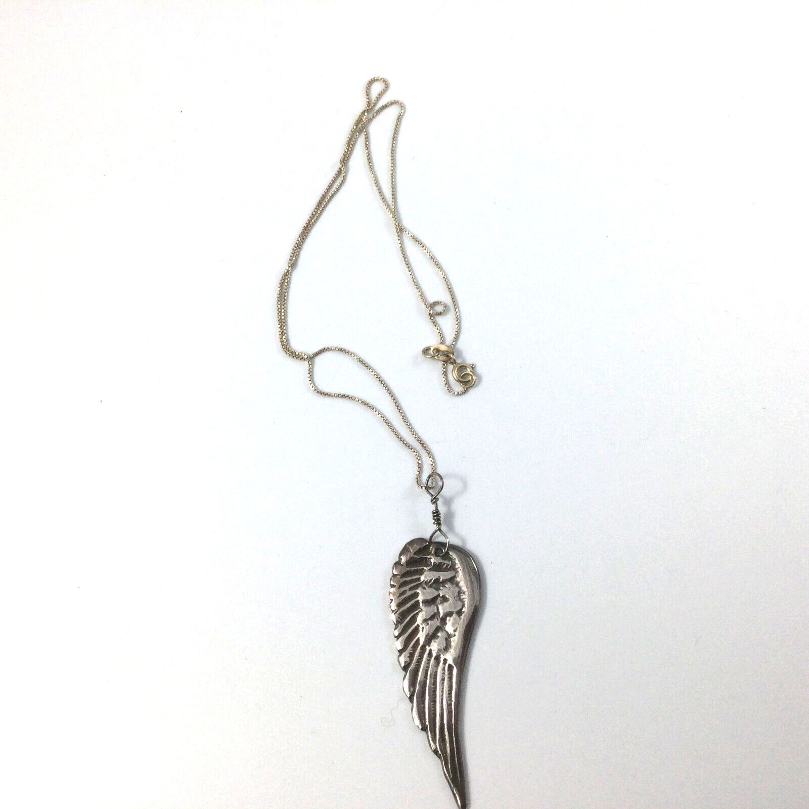 Handmade Fine Silver Wing Pendant Sterling Silver 18