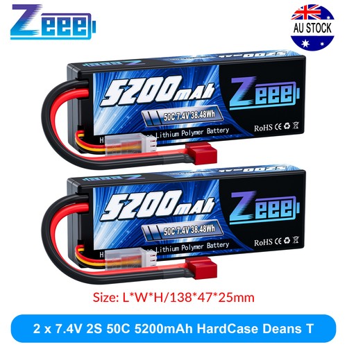 2x Batteries Lipo Zeee 2S 7.4V 2200mAh 50C XT60 - Pour Voiture Et Avion RC