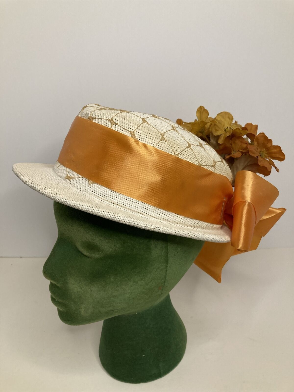Kentucky Derby Straw Summer Hat Women Vintage - image 1