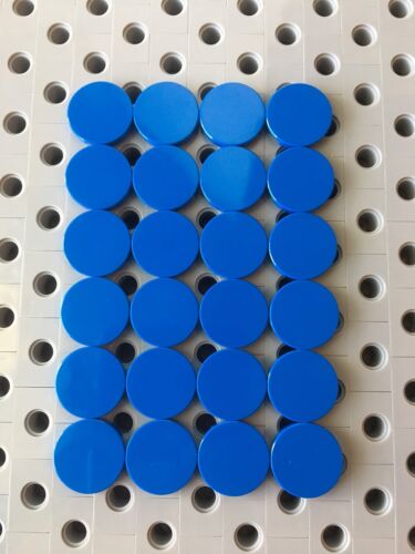 Lego Blue Round 2x2 Flat Tiles Smooth Finishing Floor Stones New 24Pcs - Picture 1 of 2