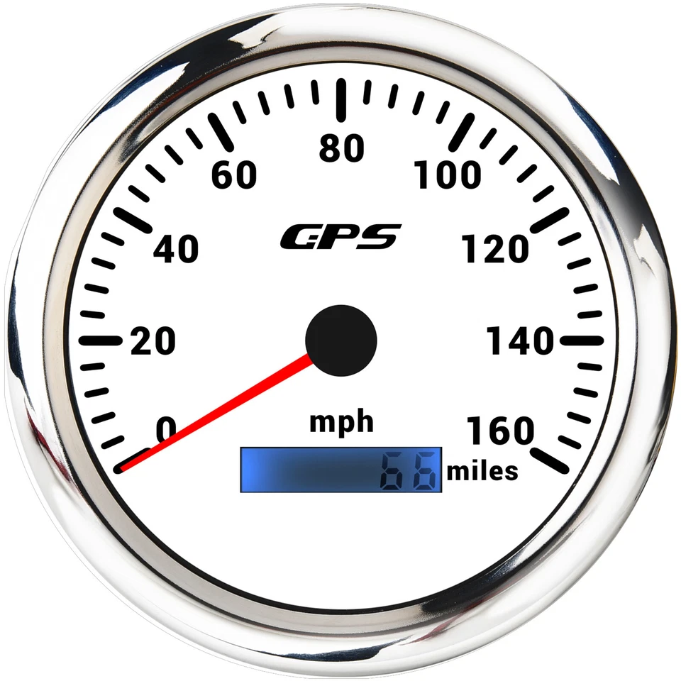 6 Gauge Set 110mm White GPS Speedometer 160MPH Tachometer 8000RPM Waterproof - Image 3 of 4
