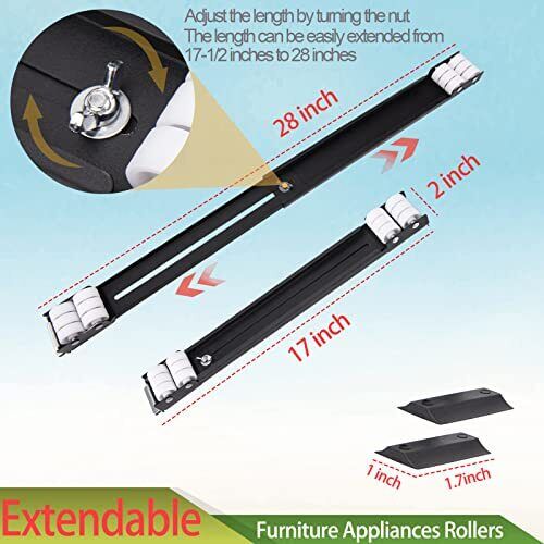 Extendable Appliance Rollers for Washer and Dryer,Heavy Duty Furniture  Dolly