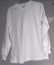 PORT AND COMPANY WHITE LONG SLEEVE T-SHIRT, SIZE SMALL, NEW
