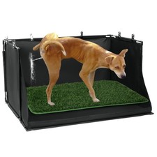 Dog Pee Pad Holder with Artificial Grass, 33.8  24  17.7 in Foldable Indoor...
