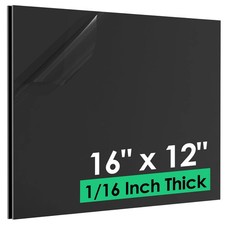 ABS Plastic Sheet 1/16 Inch Thick - 16" X 12", 2 Pack Black Plastic Sheet Rigid