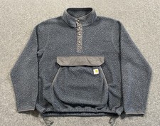 Carhartt Sherpa Fleece Pullover 1/4 Snap Relaxed Fit Mens L Outdoor Workwear