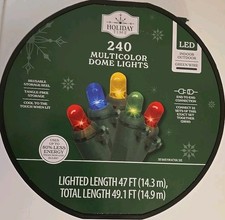 New 240-Count LED Dome Christmas Lights, Multicolor, 47', Holiday Time