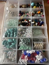 Mixed Lot Of Beads Glass And Plastic
