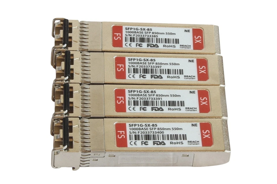 4x SFP Transceiver Modul DOM 1000BASE-SX SFP 850nm 550m LC MMF für FS Switches