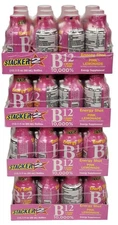 48 Stacker TWO Shots Pink Lemonade B12 Energy Drink Shots 4 CASE OF 12 2oz EXP27