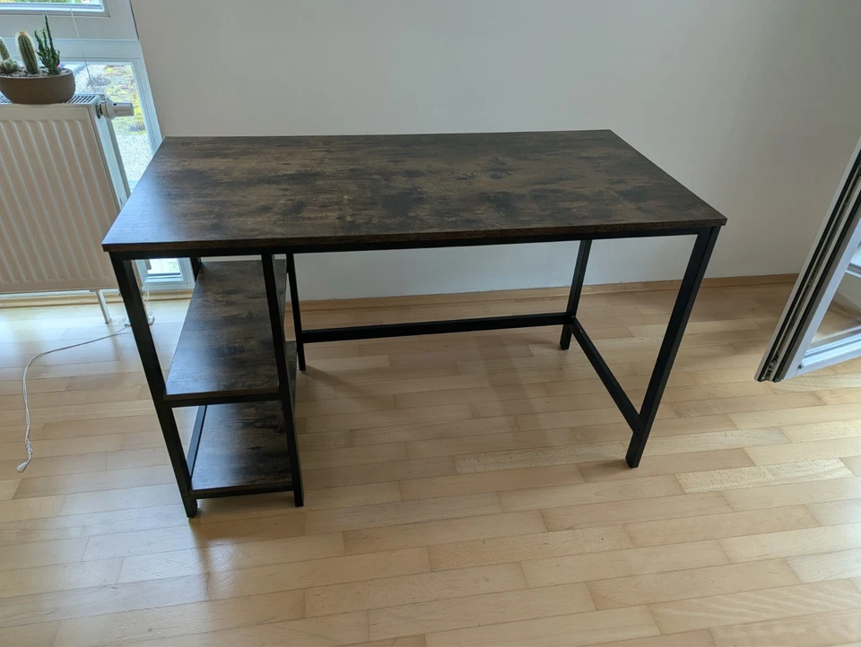 VASAGLE Computertisch, rustikal braun + schwarz, 120*60*76