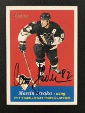 2001-02 Topps Heritage #99 Martin Straka Pittsburgh Penguins SIGNED AUTO