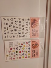 Tatuajes para arte en uñas en blanco y negro y color entintados por Dani para piel y uñas 3 hojas nuevos