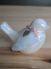 Vtg Fenton White Sparrow Bird Opalescent Iridescent Art Glass Figurine 4.5"