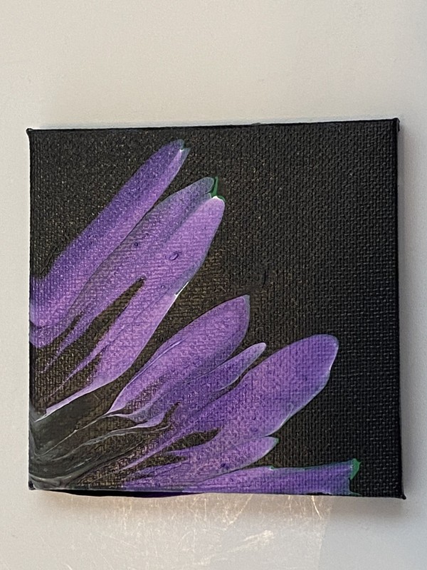 original Small tabletop, desk wall art for sale by artist acrylic painting 4x4” 