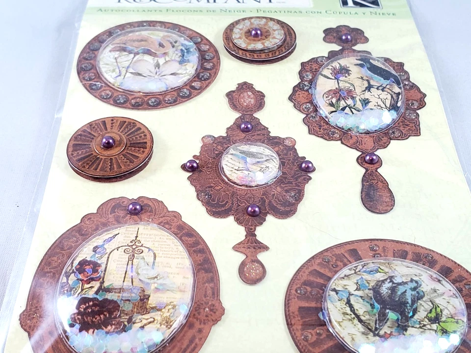 雕刻花园框架雪球鸟火烈鸟花卉 K&Company 3D 罕见 2011 — 第 3/3 张图片