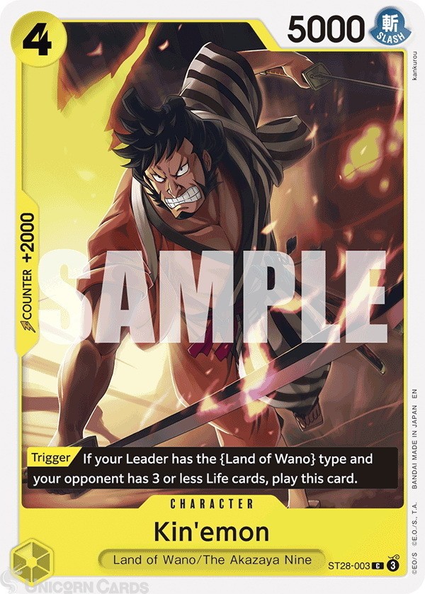 ST28-003 Kin'emon : Common English One Piece TCG Card : ST28: Starter Deck - GRE