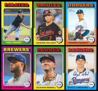 2024 Topps Heritage High Number Complete Set (501-725) w/ SPs Skenes Yamamoto RC