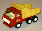 Vintage 1974 Tiny Tonka DUMP TRUCK 535! Bright Red & Yellow Pressed Steel Truck!