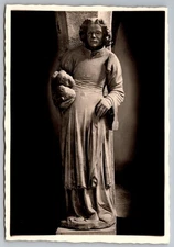 Stone Statue Franziskanerkirche Rothenburg o.T. Vertical Black White RPPC