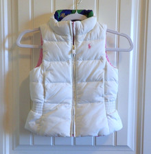 NEW Ralph Lauren RL Down Zip Up Puffer Vest Kids Reversible Youth Girls SZ 4