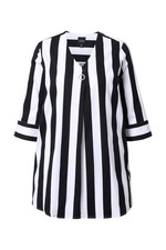 Ulla Popken Damen große Größen Bluse Längsstreifen A Linie V Ausschnitt