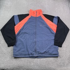 Vintage Hugo Valentino Jacket Mens Large Grey Windbreaker Full Zip Retro 90s