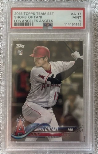 2018 Topps Team Set A-17 Shohei Ohtani Rookie PSA 9