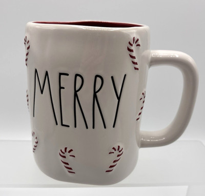 Rae Dunn  Merry  Candy Cane Ceramic Mug by Magenta NEW