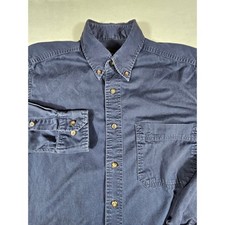 Eddie Bauer Mens Navy Blue 100 Cotton Long Sleeve Button Down Shirt Small 5876
