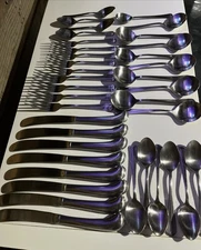 37 Pieces Vtg Rogers Jefferson Manor Stainless Flatware Tine Forks Pistol Knives