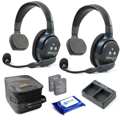 Eartec UL2S Ultralite Full Duplex Wireless Headset Communication for 2 Users ...