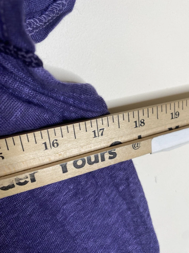 Alpha Studio Blouse Size Small 8 10 Purple Pure Linen Cap Sleeve Tunic Top Vneck - Image 4 of 4