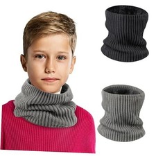 Kids Neck Warmer Winter Neck Gaiters,Fleece Balaclava Cold Black darkgrey