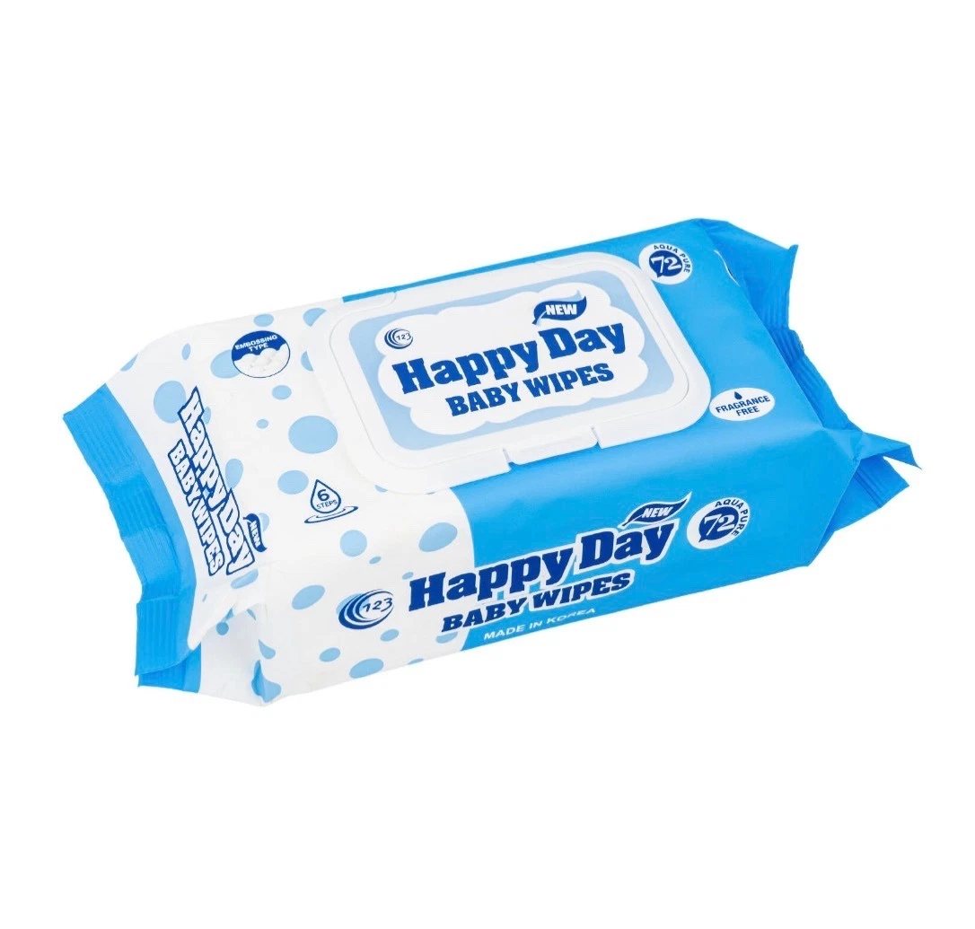 HAPPY DAY BABY WIPES FRAGRANCE FREE (72 sheets/ pack)
