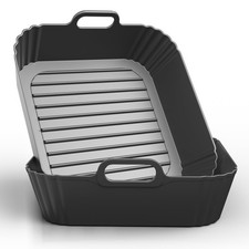 9-Inch Square Silicone Liners for Large Air Fryer 2Pack, Silicone Pot Baking ...