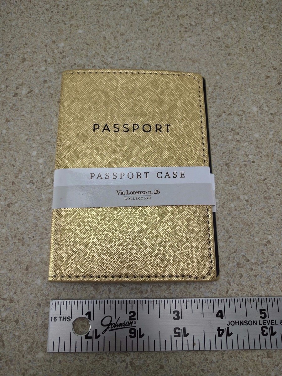 Eccolo Gold Crosshatch Passport Case Via Lorenzo | eBay
