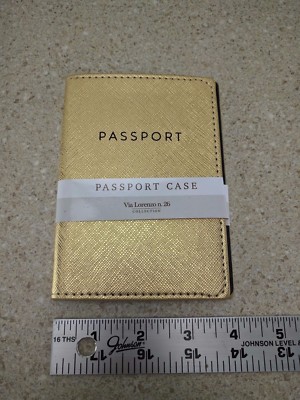 Eccolo Gold Crosshatch Passport Case Via Lorenzo