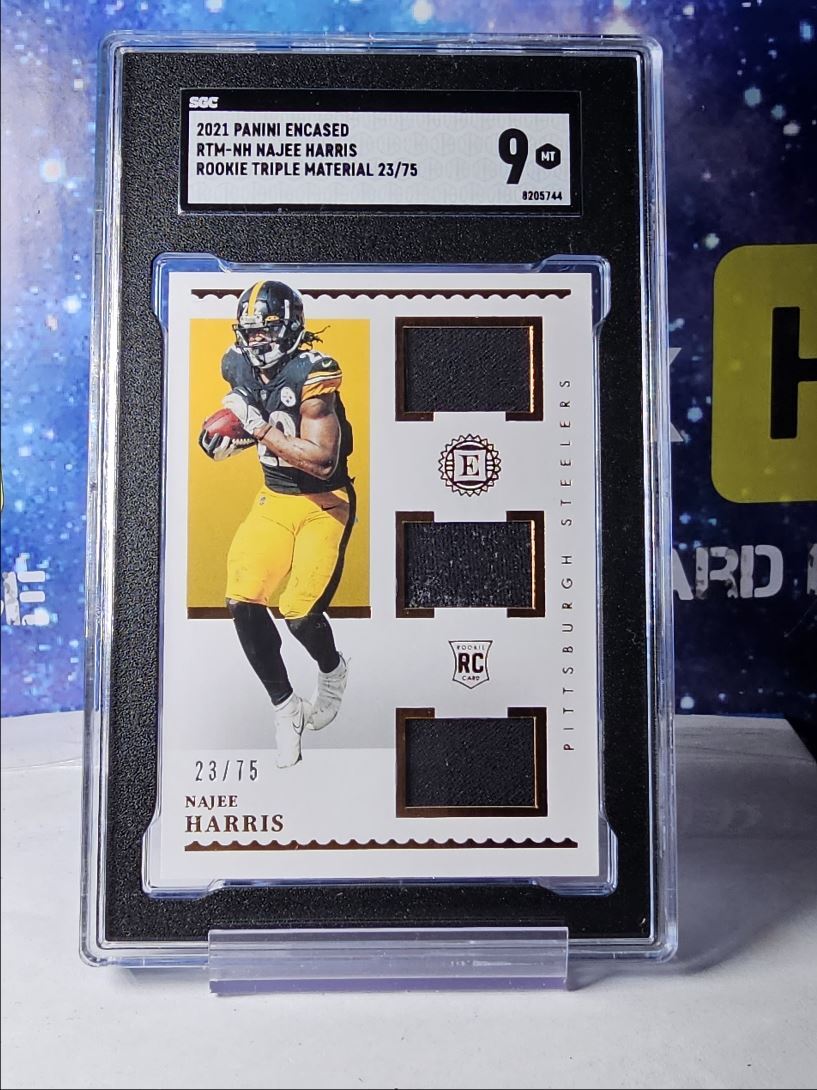 Najee Harris Panini Encased Rookie Quad Memorabilia #RTMNH Emerald