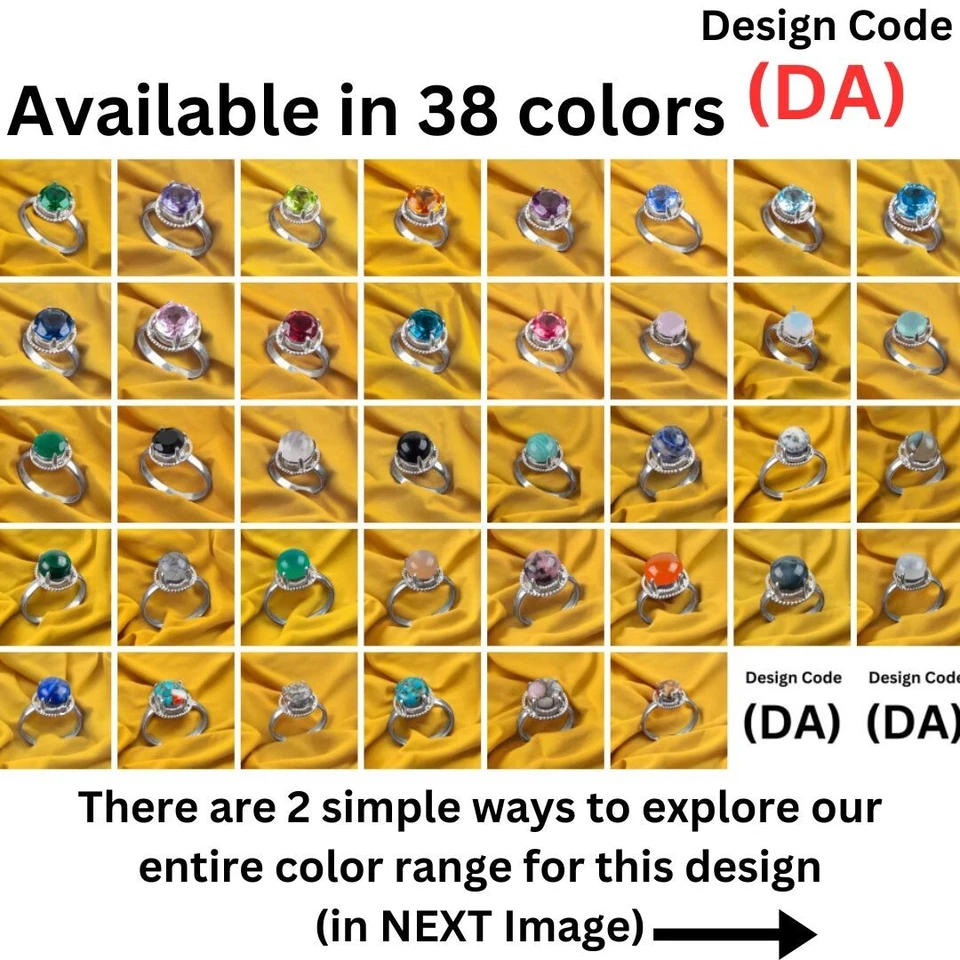 Anillo de mujer de plata de ley 925 con piedras preciosas verdes esmeralda creado en laboratorio todas las tallas DA Foto 3 de 4